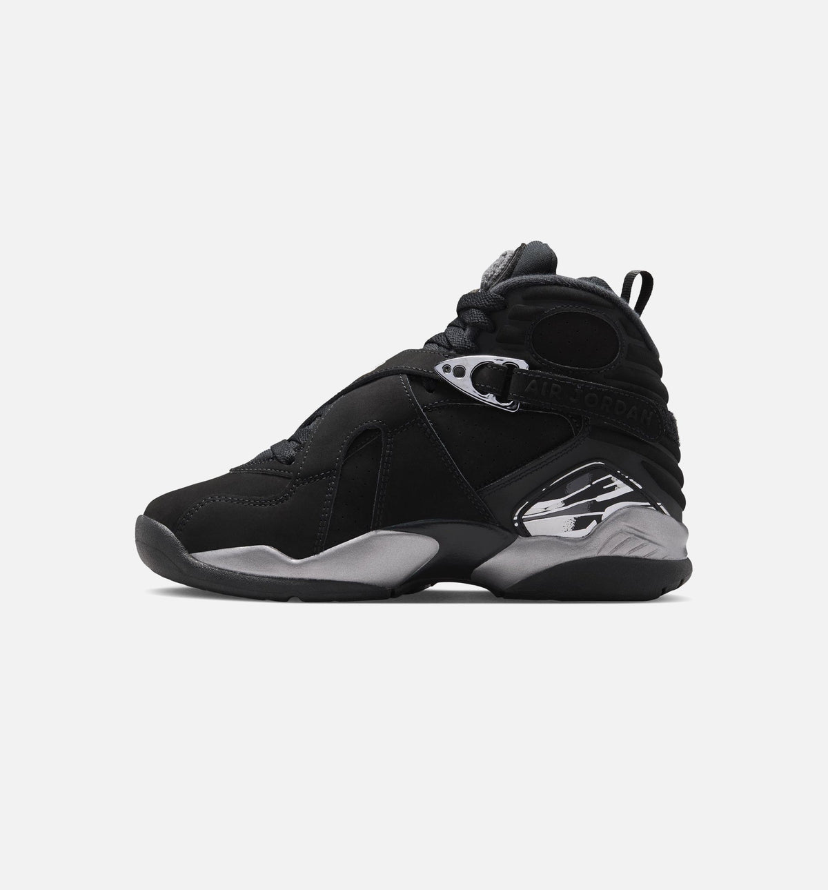 Air Jordan 8 Retro Chrome Black and Light Graphite Grade School – Black/White/Light Graphite