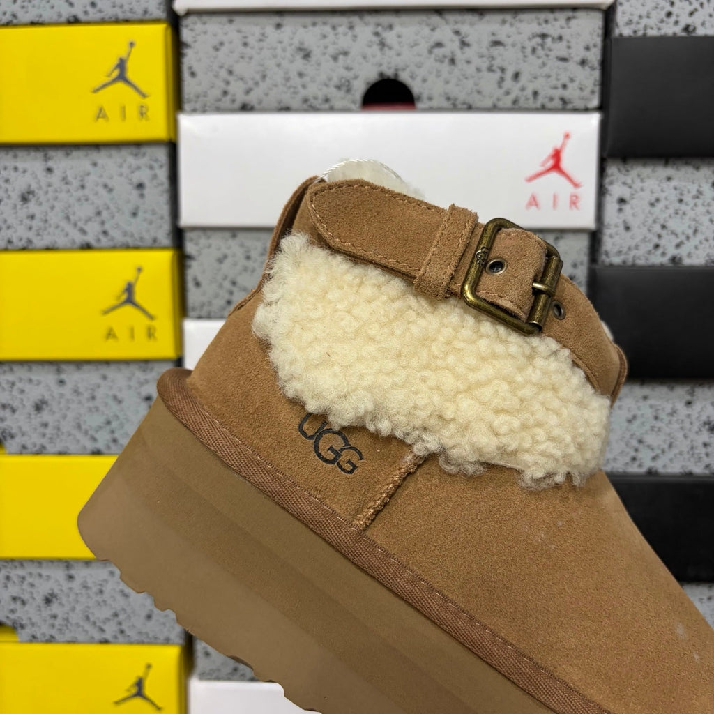 UGG Classic Mini Platform Boot – Women's Sherpa-Lined Suede Boot in Chestnut
