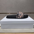 Versace Black Ornamental Strap Slide Sandals