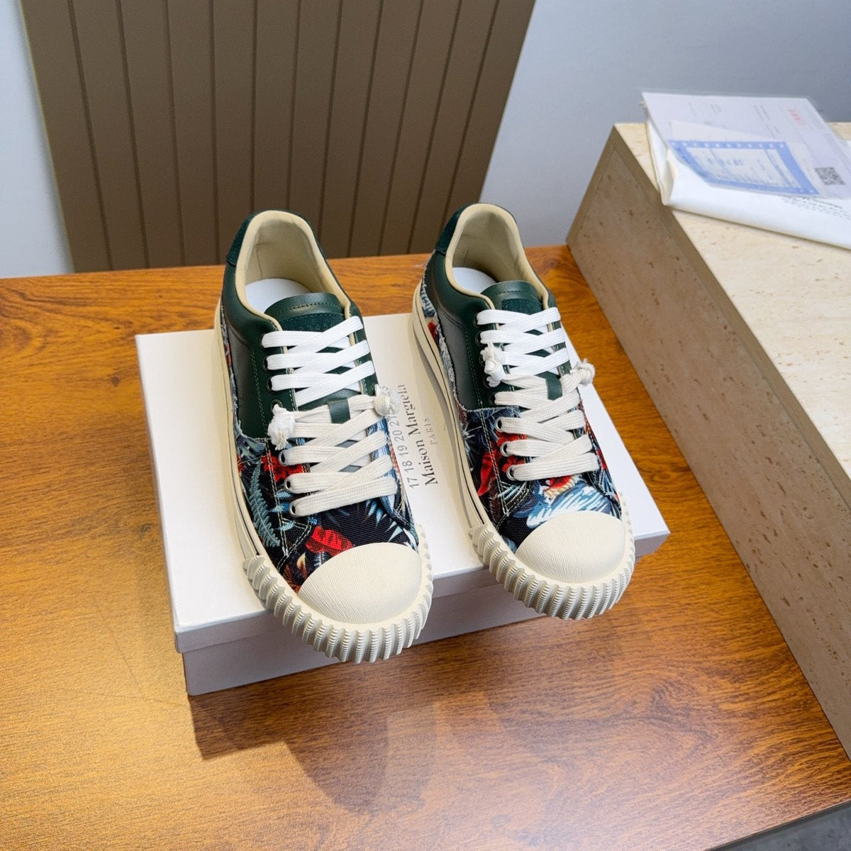 Maison Margiela Floral Panel Low-Top Sneakers