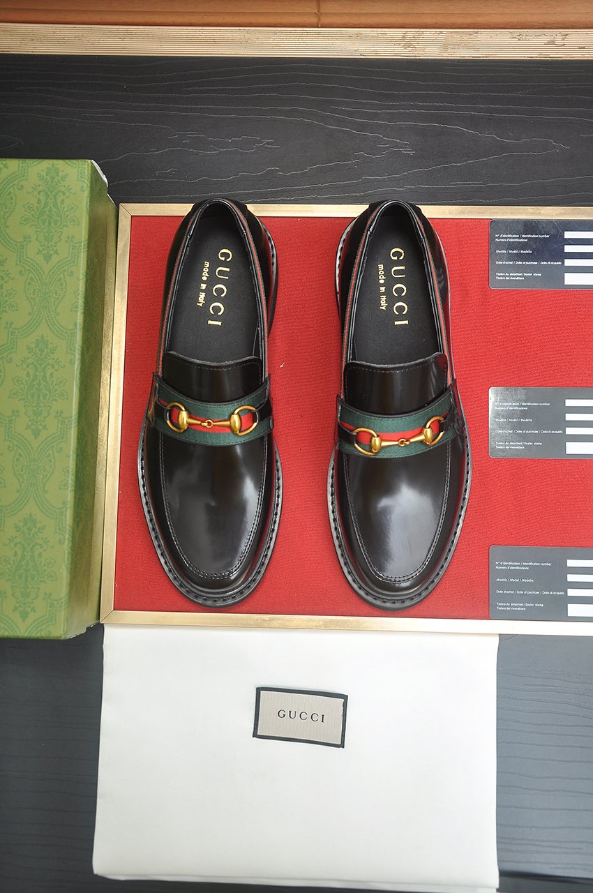 Gucci Dark Brown Horsebit Loafers