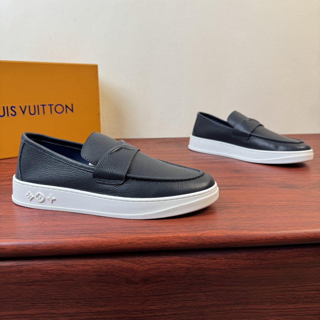 Louis Vuitton Men's White Slip-On Loafers