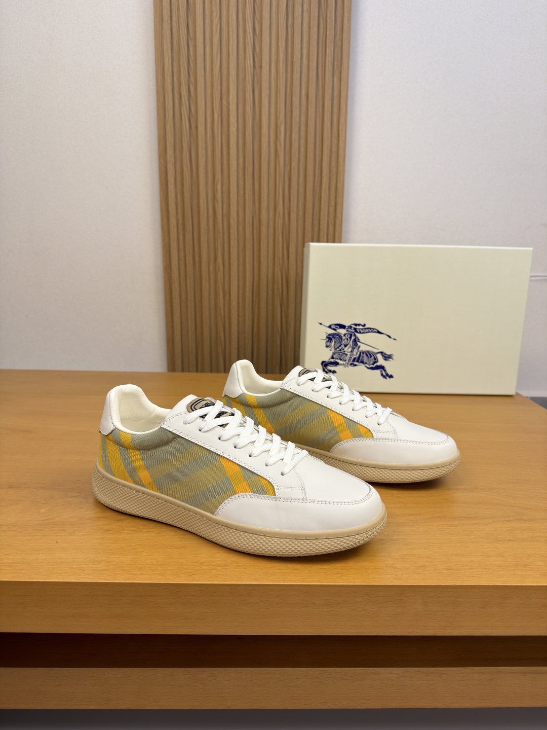 Burberry Check-Panel Low-Top Sneakers