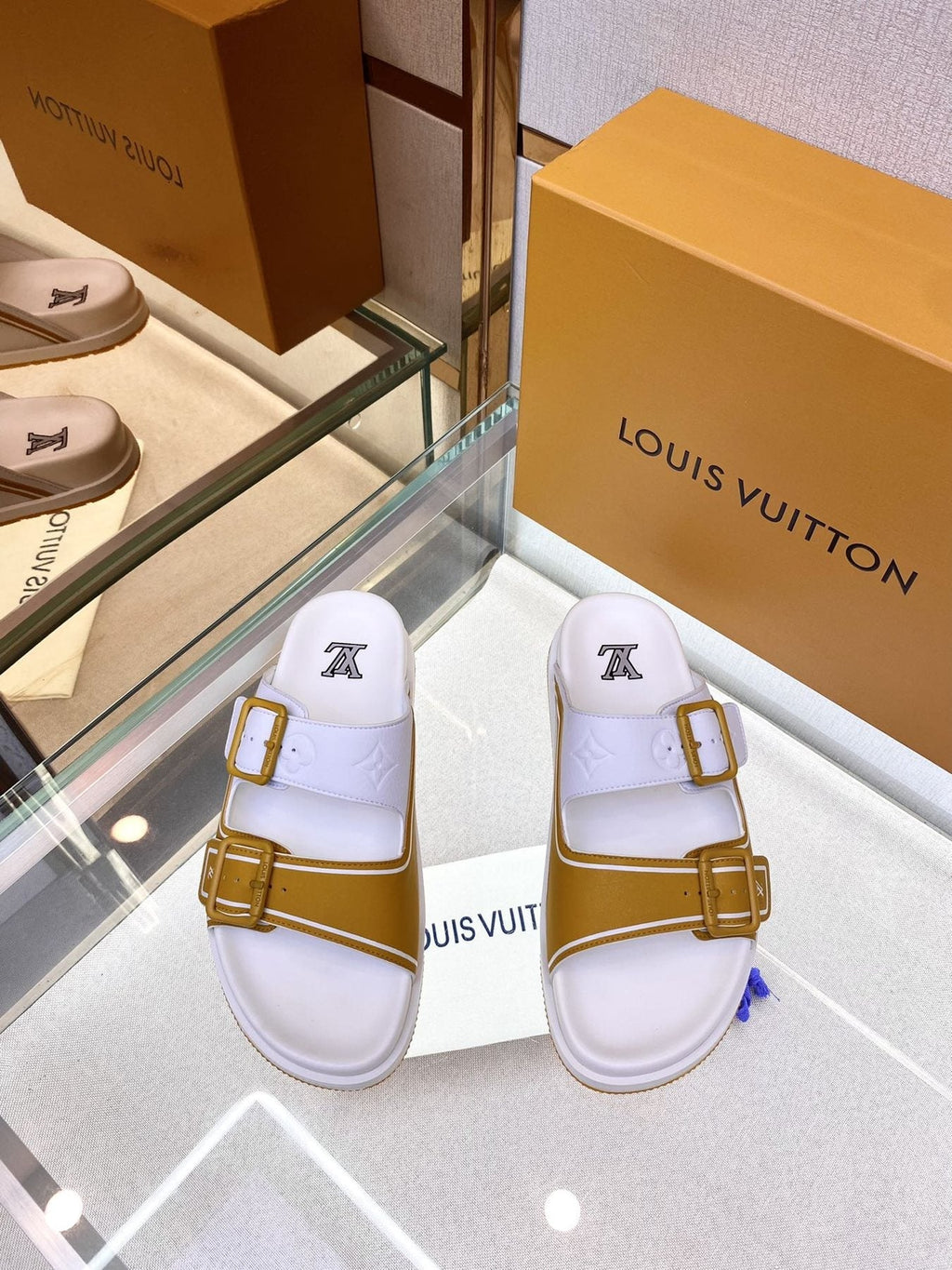 Louis Vuitton Double-Strap Slide Sandals - Open Toe