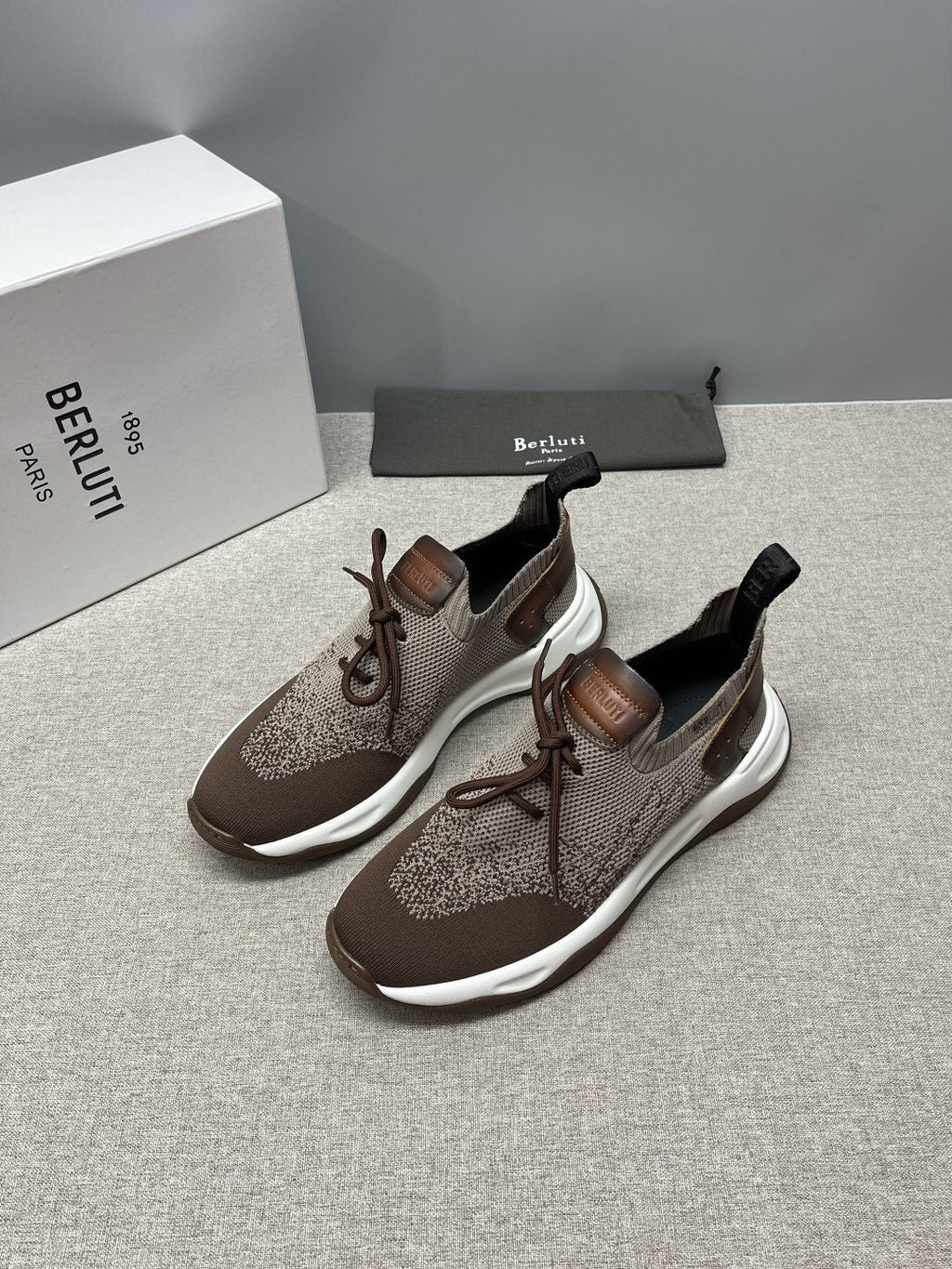Berluti Knit Lace-Up Sneakers