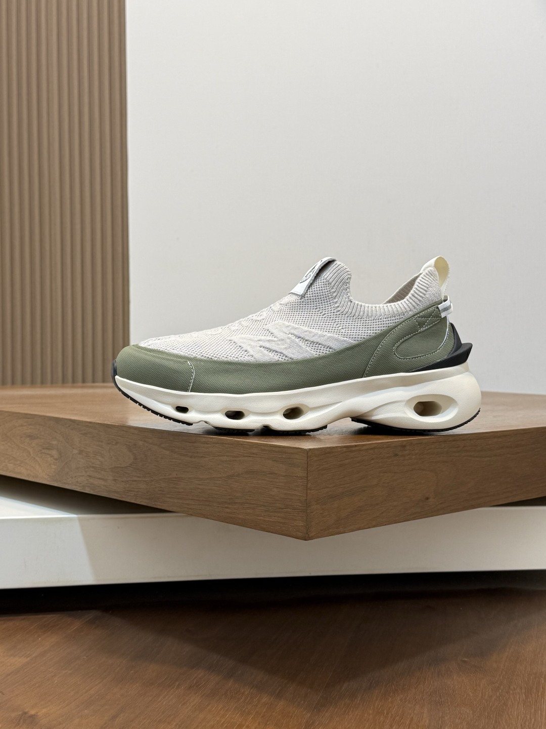 Moncler Men's Off-White Slip-On Sneakers