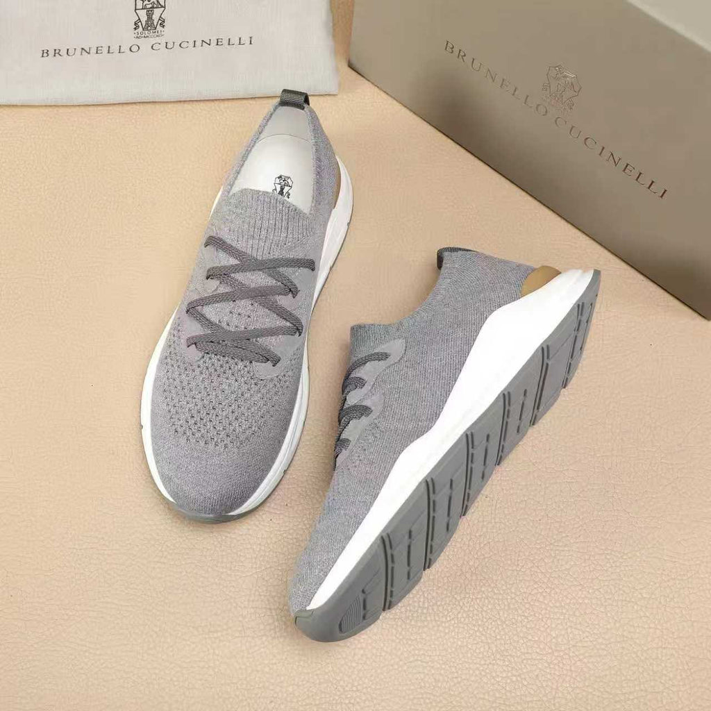 Brunello Cucinelli Knit Lace-Up Sneakers