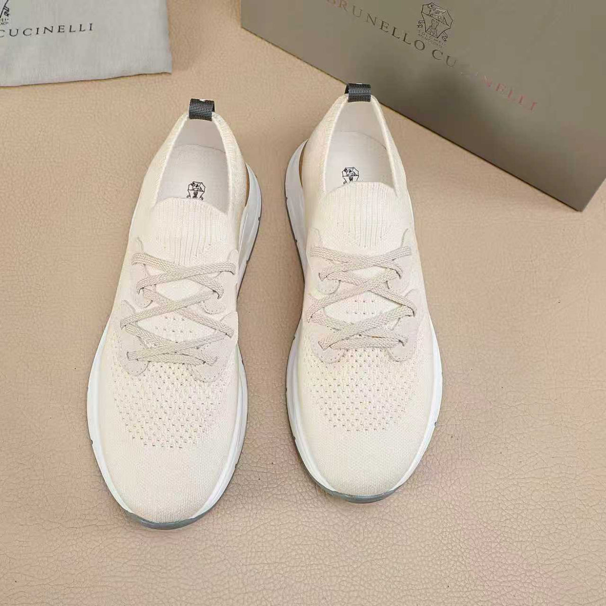 Brunello Cucinelli Knit Lace-Up Sneakers
