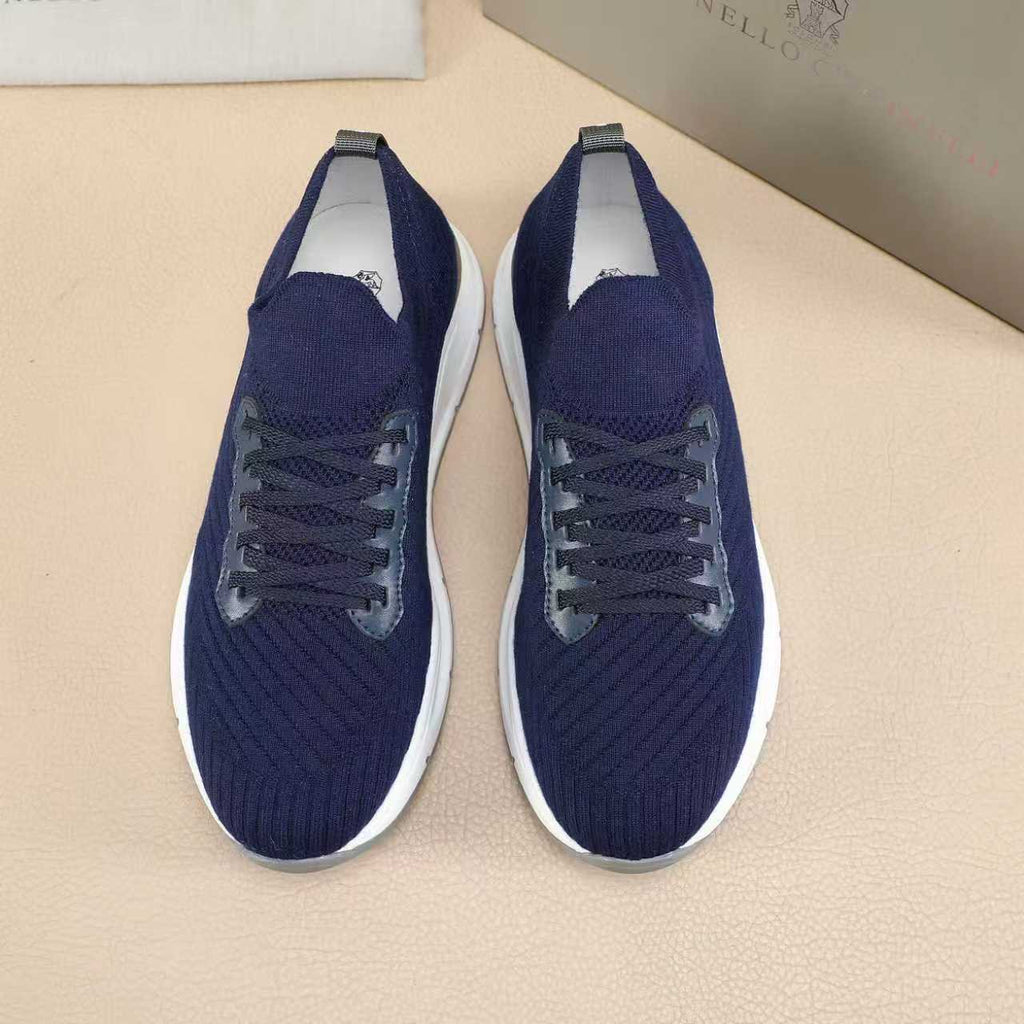 Brunello Cucinelli Men's Knit Sneakers