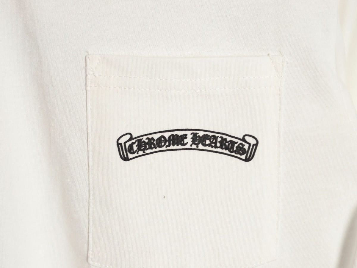 Chrome Hearts Multicolor Cross Graphic Long-Sleeve T-Shirt - White