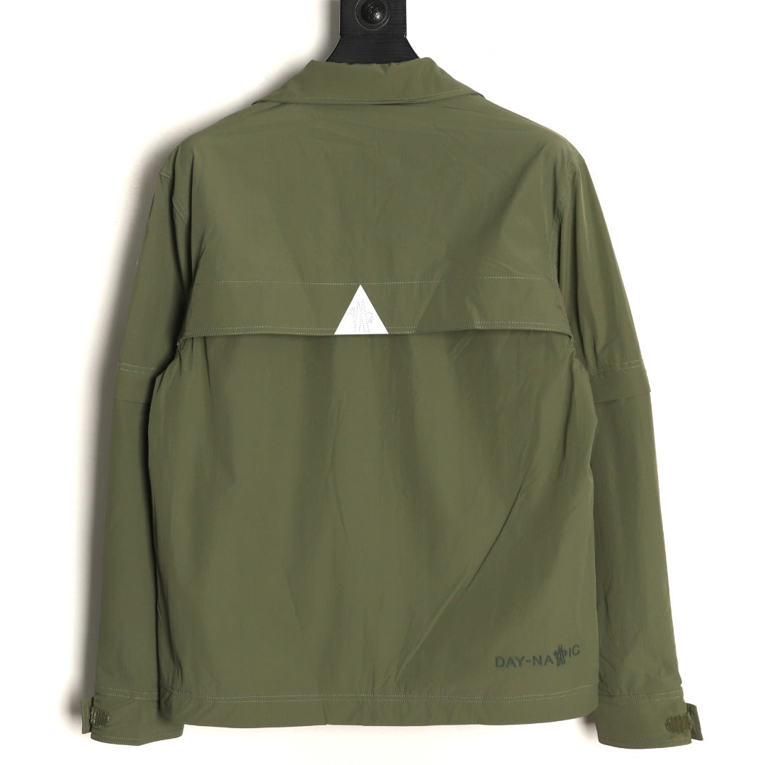 Moncler Utility Shirt-Collar Jacket - Olive Green