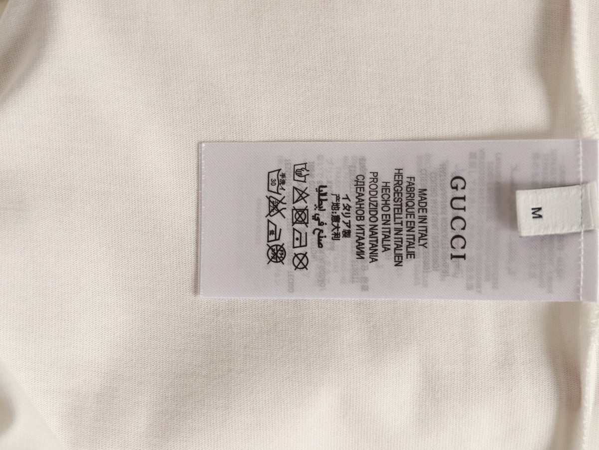 Gucci Interlocking-G Square Lettering T-Shirt - Cream and Black