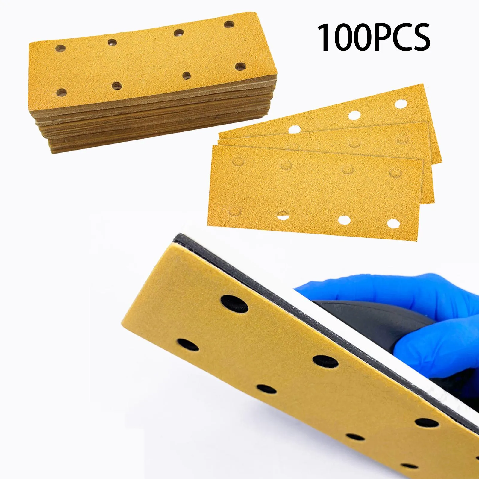 100 Pieces Dustless Hook and Loop Sander Sheet for Stone Leather Woodworking 120 Grits