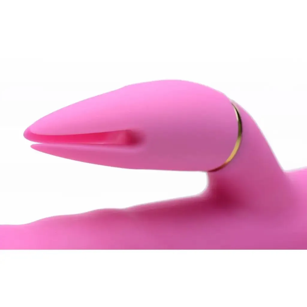 10x Versa-thrust Vibrating And Thrusting Silicone Rabbit With 3 Attachments