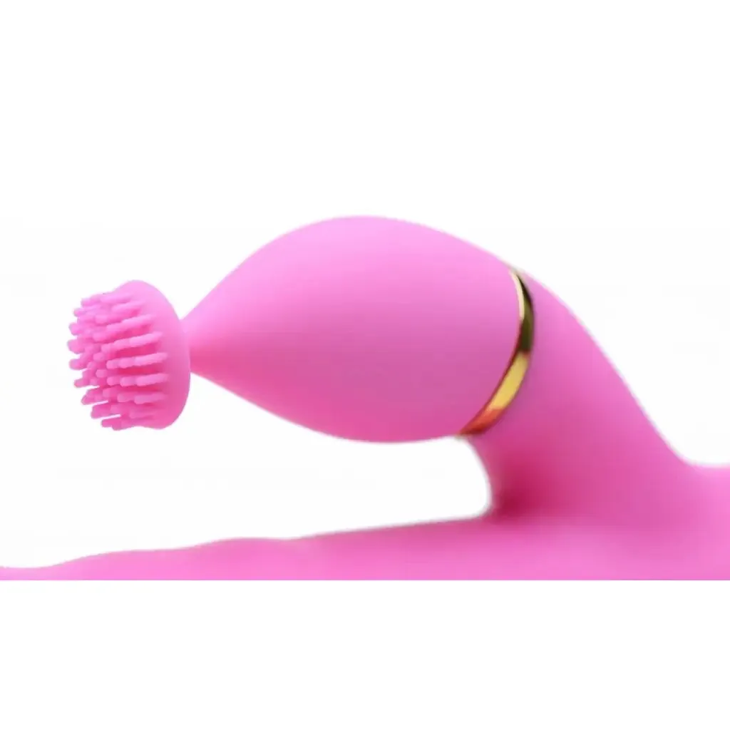 10x Versa-thrust Vibrating And Thrusting Silicone Rabbit With 3 Attachments