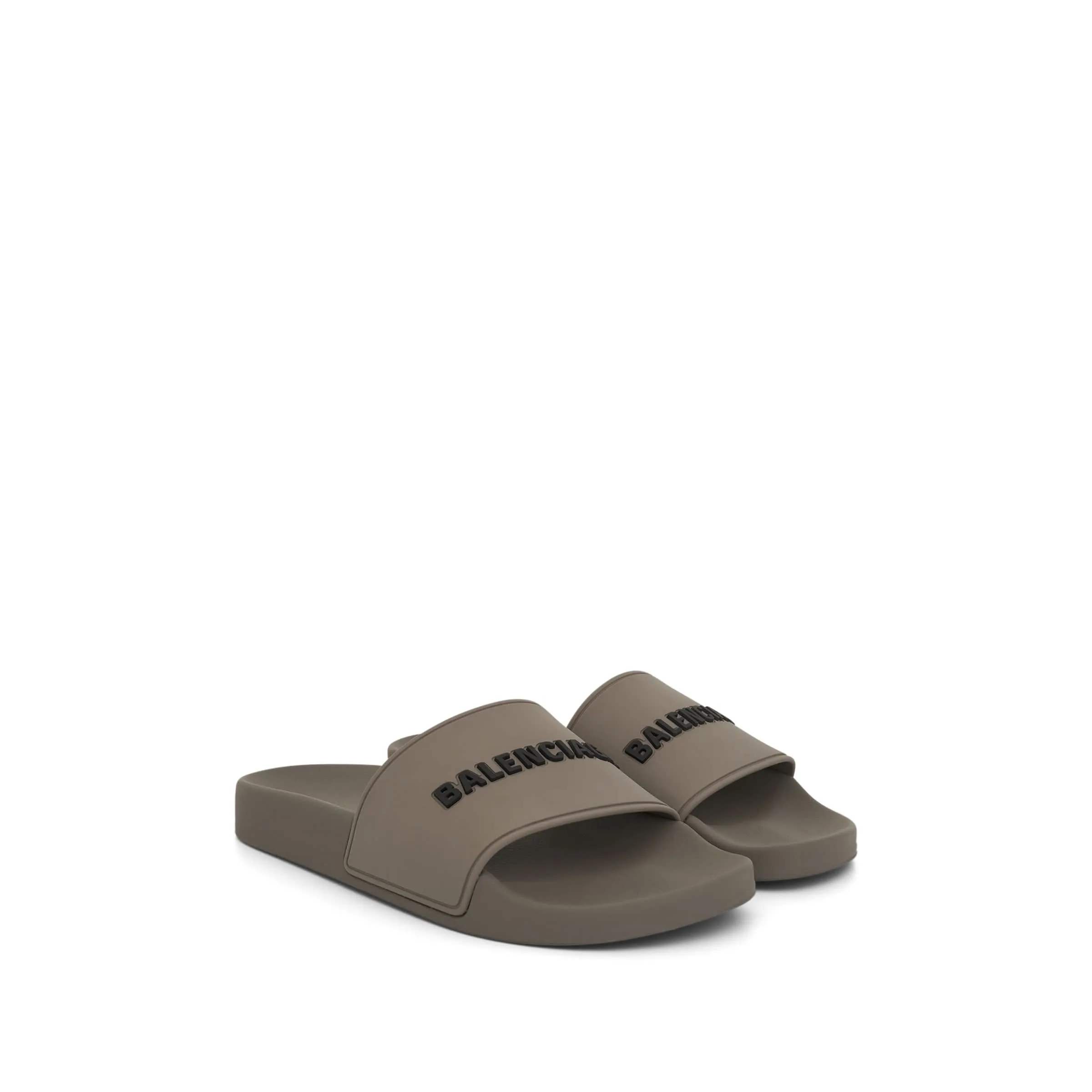 3D Logo Pool Slide Sandal in Grey/Black