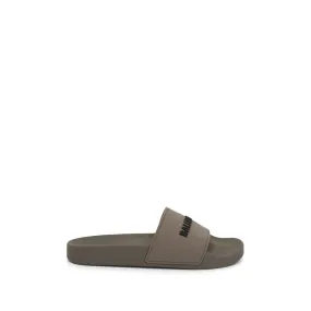 3D Logo Pool Slide Sandal in Grey/Black