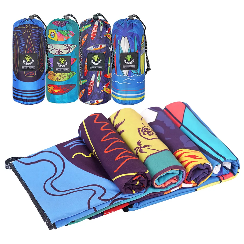 4monster Quick Dry Microfiber Surfboard Series Beach Towel