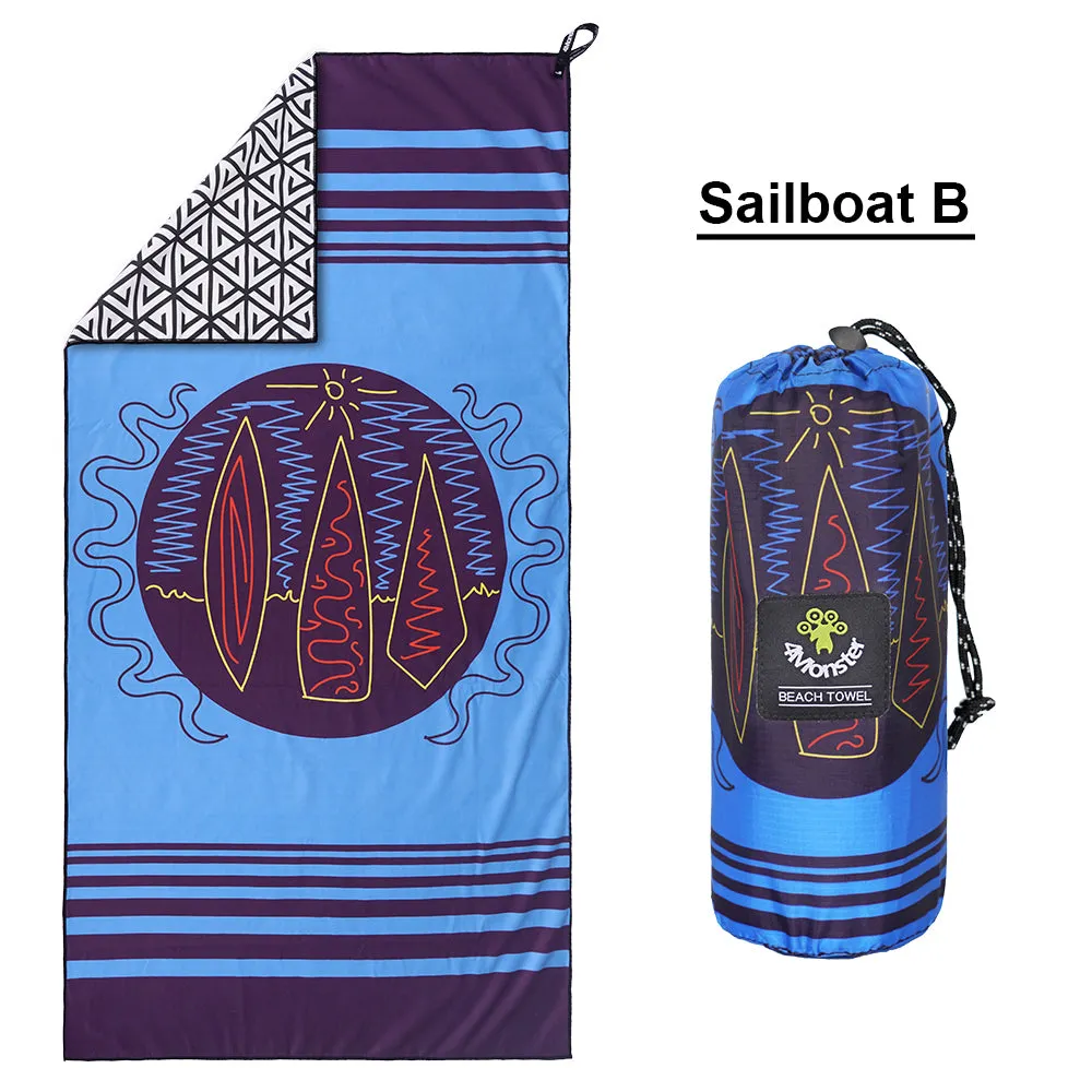 4monster Quick Dry Microfiber Surfboard Series Beach Towel