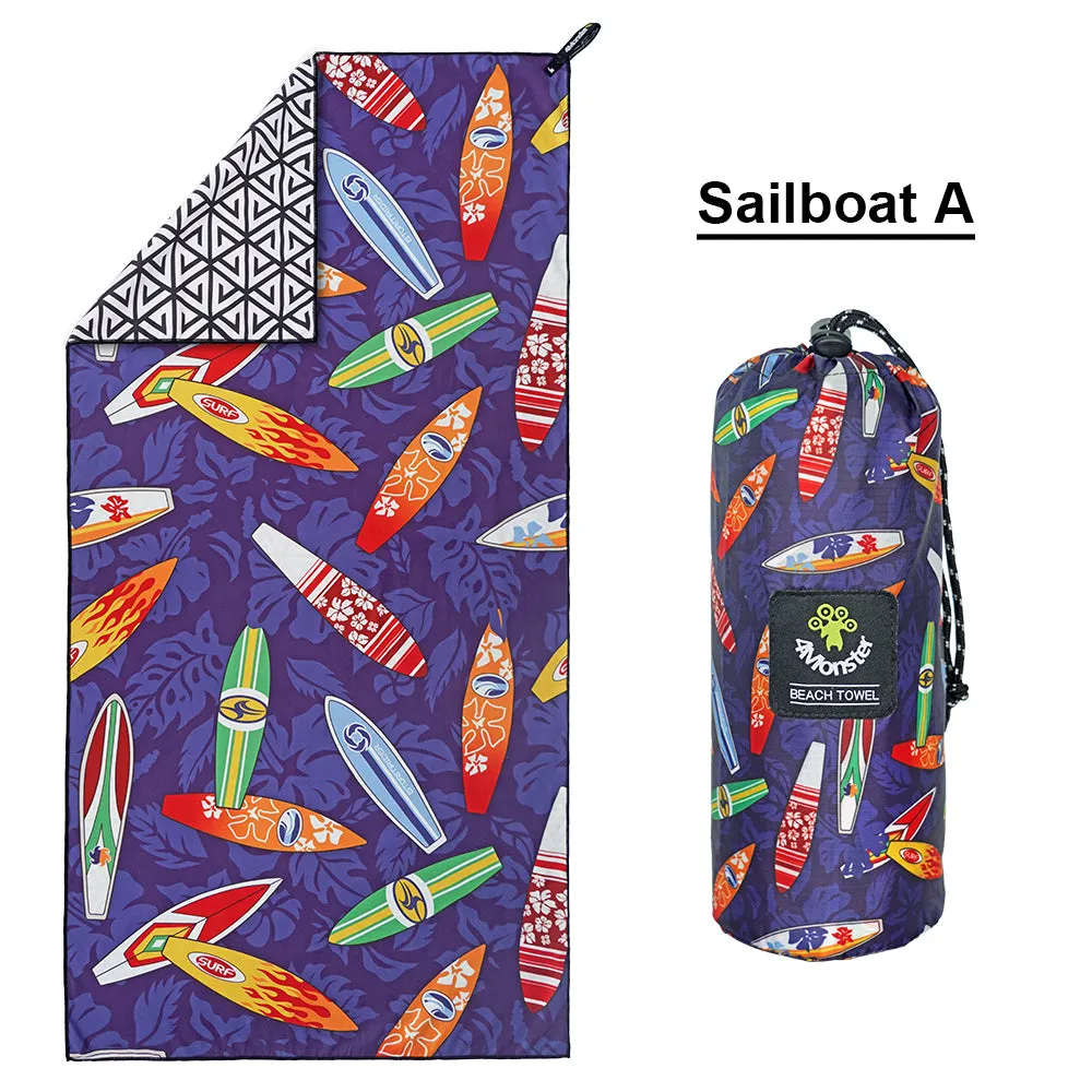 4monster Quick Dry Microfiber Surfboard Series Beach Towel