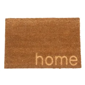 60cm x 40cm Brown Home Embossed Coir Door Mat - By Nicola Spring