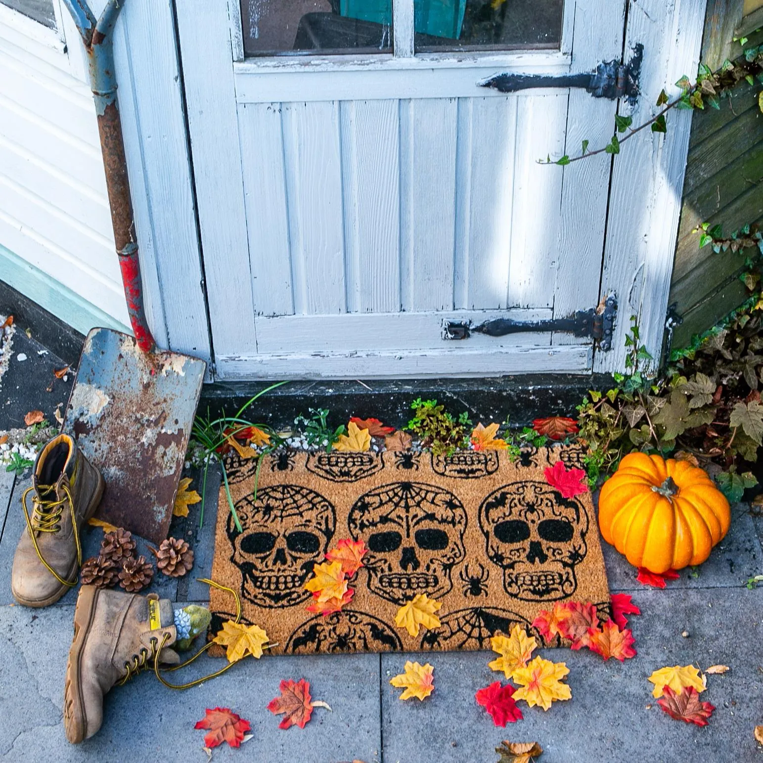 60cm x 40cm Day of the Dead Coir Door Mat - By Nicola Spring