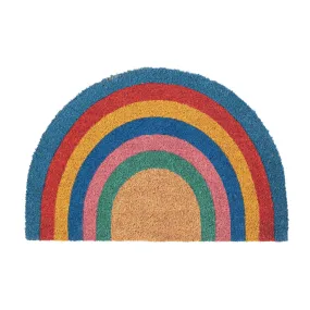 60cm x 40cm Pastel Rainbow Coir Half Moon Door Mat - By Nicola Spring