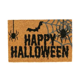 60cm x 40cm Spider Happy Halloween Coir Door Mat - By Nicola Spring