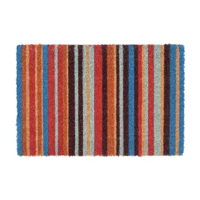 90cm x 60cm Multicoloured Pinstripe Coir Door Mat - By Nicola Spring