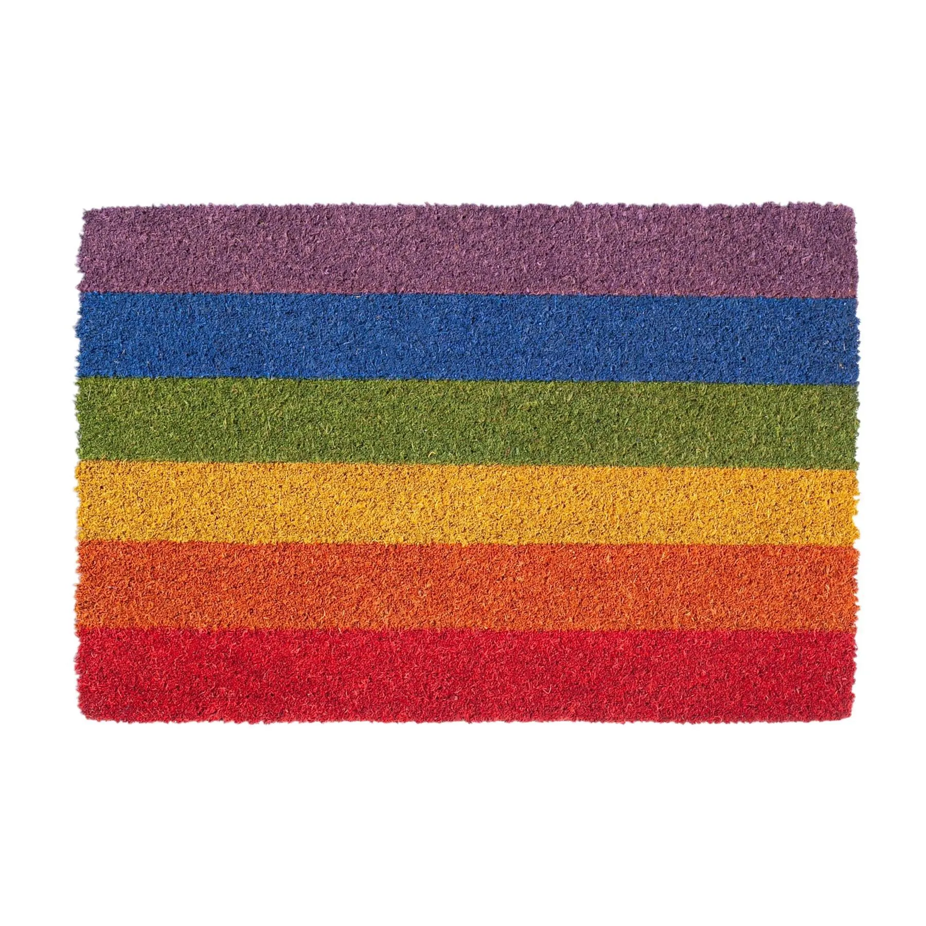 90cm x 60cm Multicoloured Rainbow Coir Door Mat - By Nicola Spring