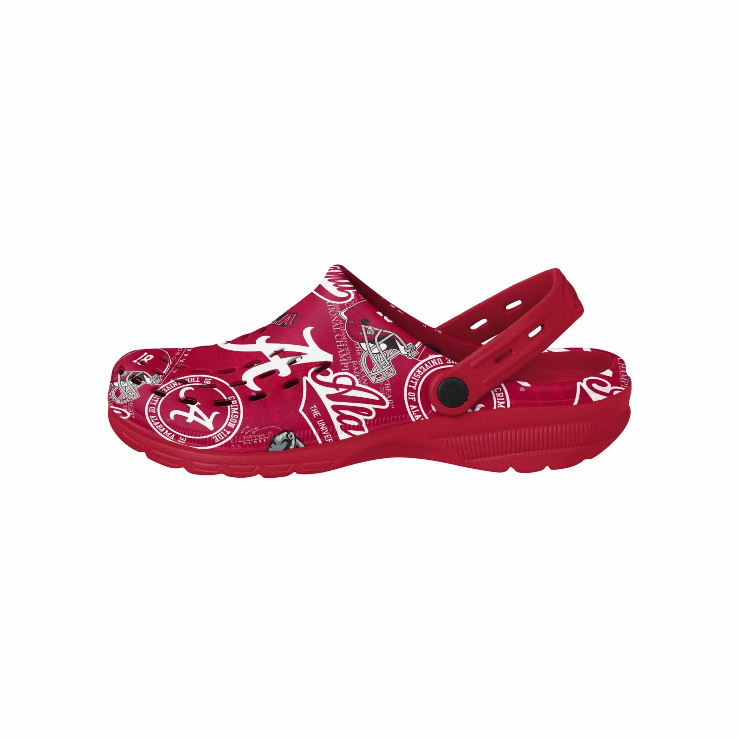 Alabama Crimson Tide NCAA Mens Historic Print Clog With Strap