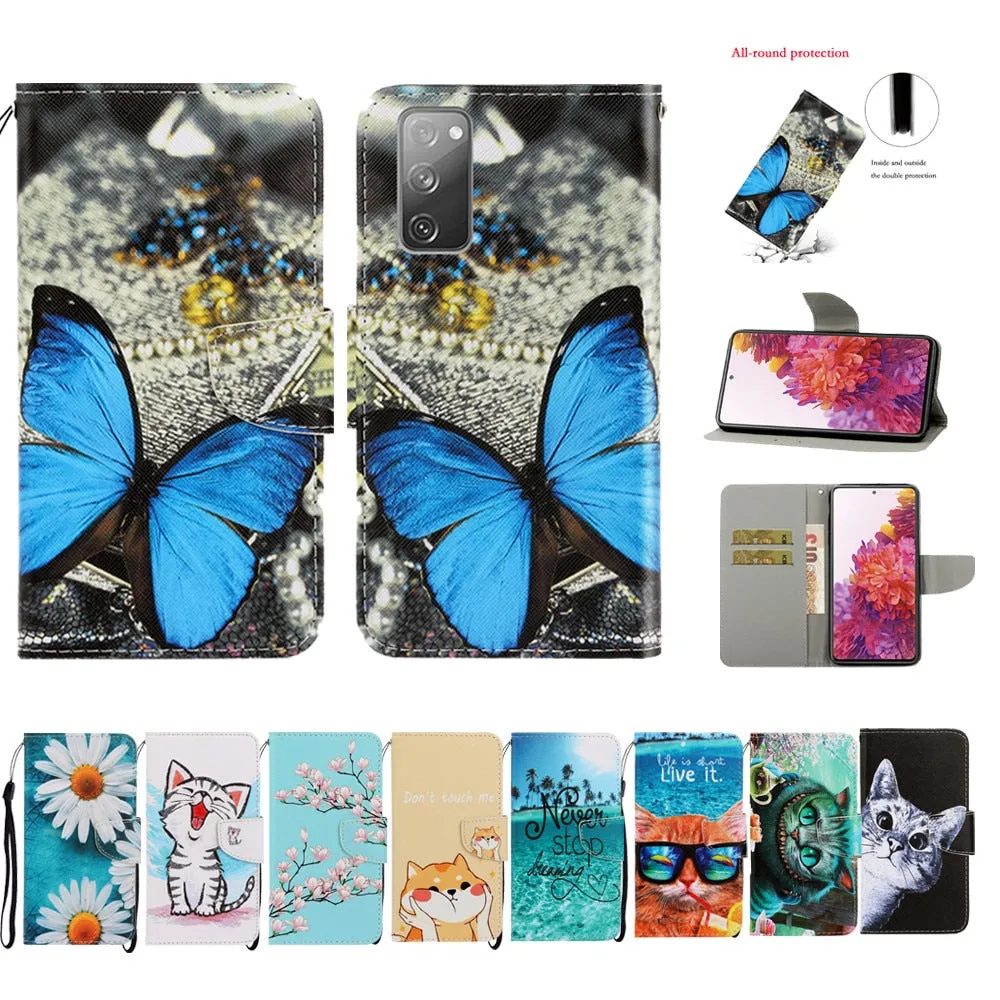 Anymob Samsung Beach Star Magnetic Flip Wallet Case Painted Leather Phone Cover