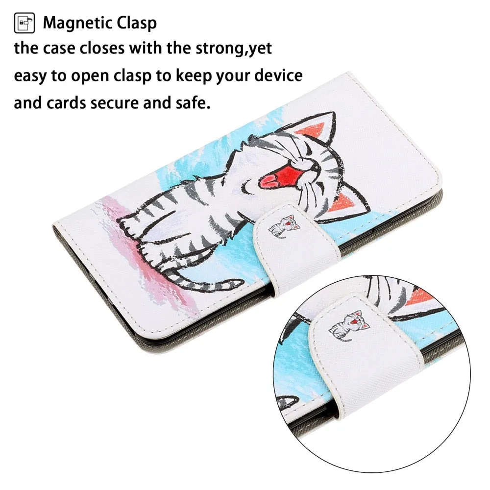 Anymob Samsung Beach Star Magnetic Flip Wallet Case Painted Leather Phone Cover