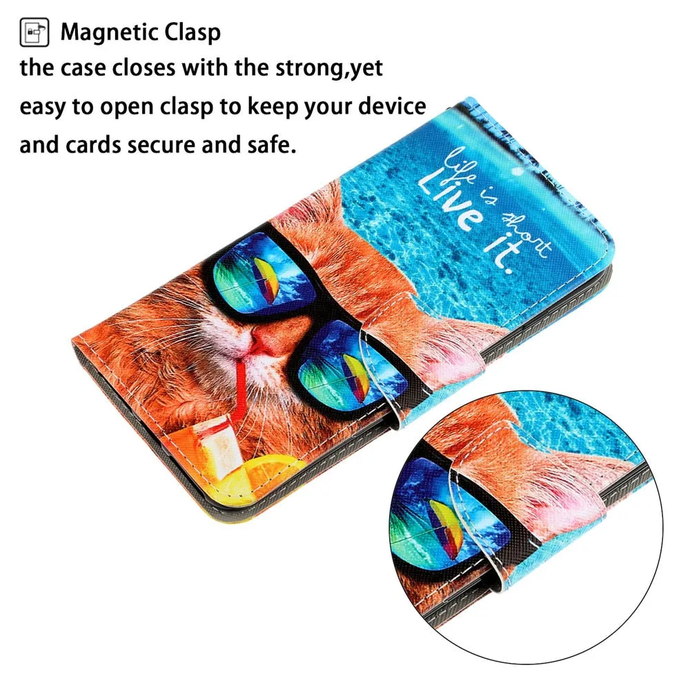 Anymob Samsung Beach Star Magnetic Flip Wallet Case Painted Leather Phone Cover