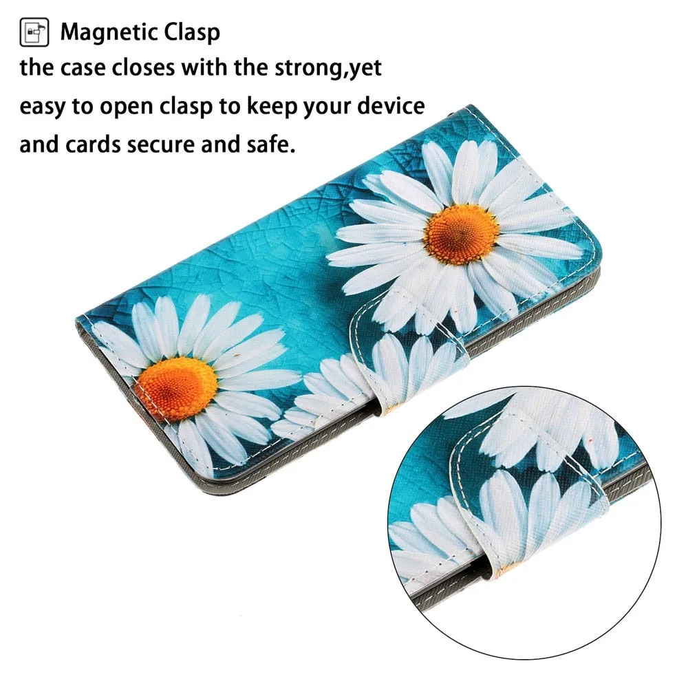 Anymob Samsung Beach Star Magnetic Flip Wallet Case Painted Leather Phone Cover