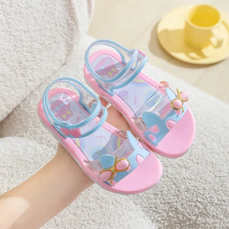 ARWEN & AJH GROUP  Sweet Children's Sandals 2024 Summer New Soft Sole Girls' Sandals Non slip Princess Shoes Children's Shoes kid shoes