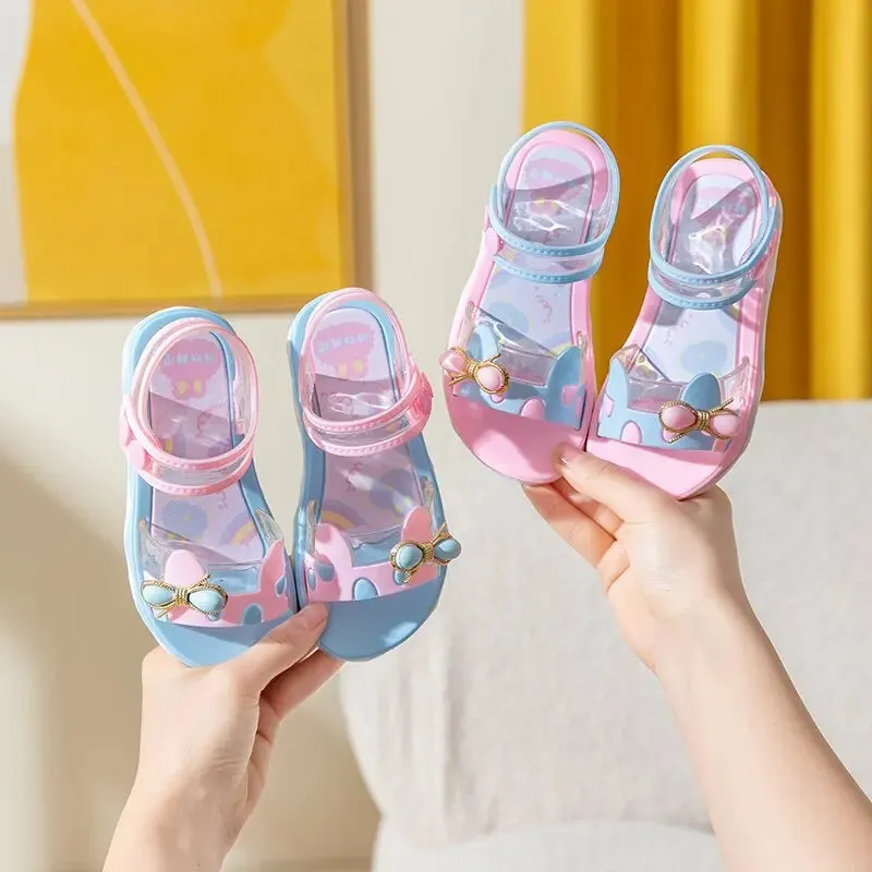 ARWEN & AJH GROUP  Sweet Children's Sandals 2024 Summer New Soft Sole Girls' Sandals Non slip Princess Shoes Children's Shoes kid shoes