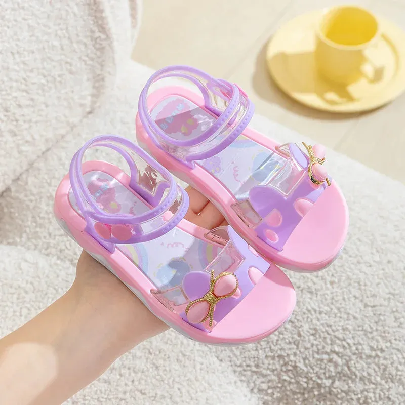 ARWEN & AJH GROUP  Sweet Children's Sandals 2024 Summer New Soft Sole Girls' Sandals Non slip Princess Shoes Children's Shoes kid shoes