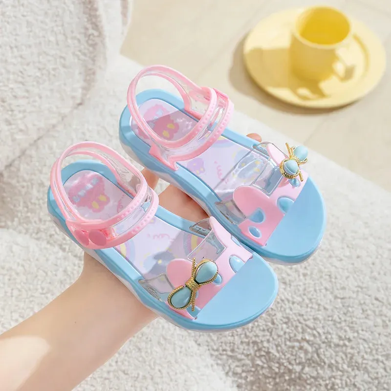 ARWEN & AJH GROUP  Sweet Children's Sandals 2024 Summer New Soft Sole Girls' Sandals Non slip Princess Shoes Children's Shoes kid shoes