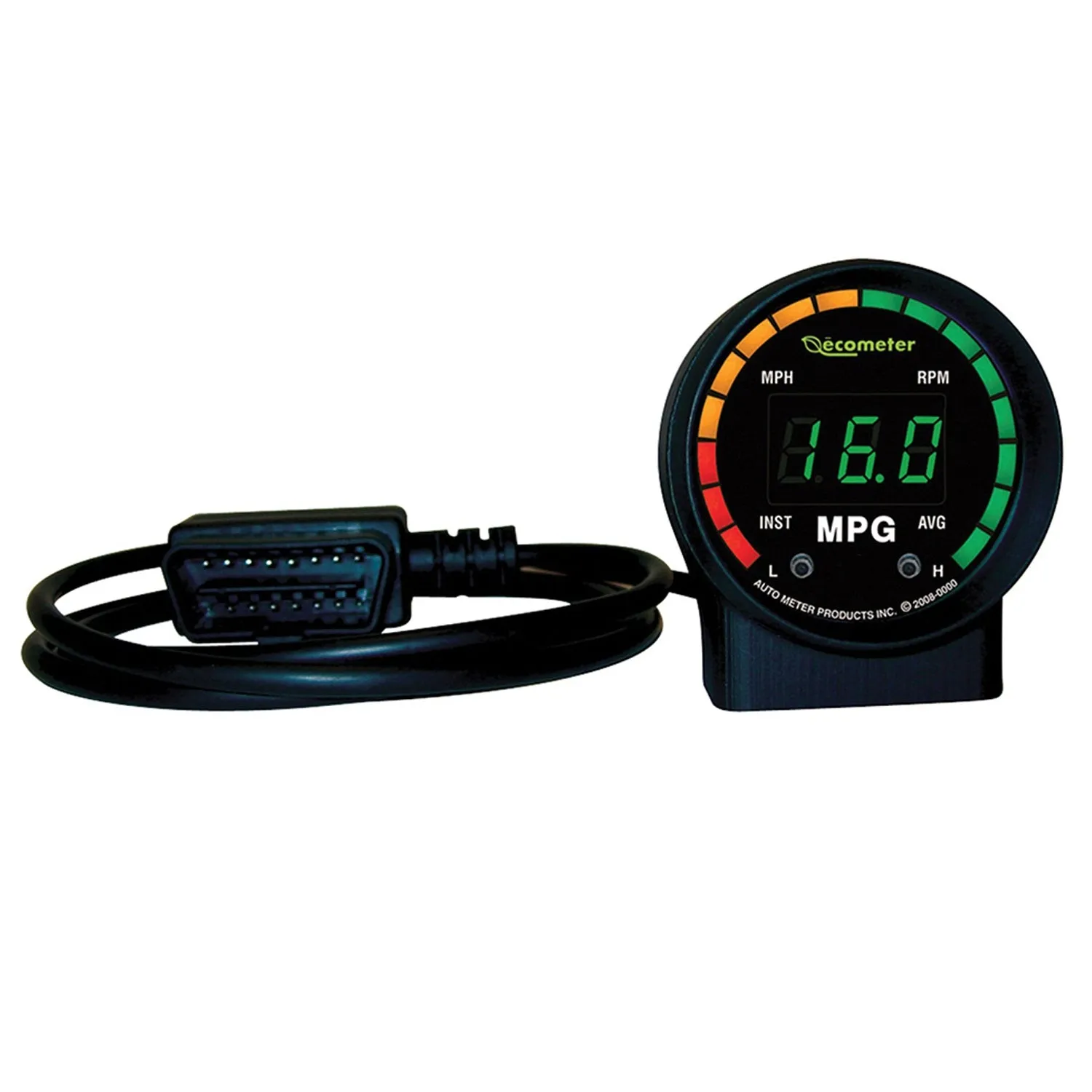 AutoMeter 9105 GAUGE; FUEL ECONOMY; 2in.; RPM/MPH/INST/AVG MPG; DIGITAL; OBDII; ECOMETER II