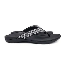 Axign Premium Bling Orthotic Thongs - Black