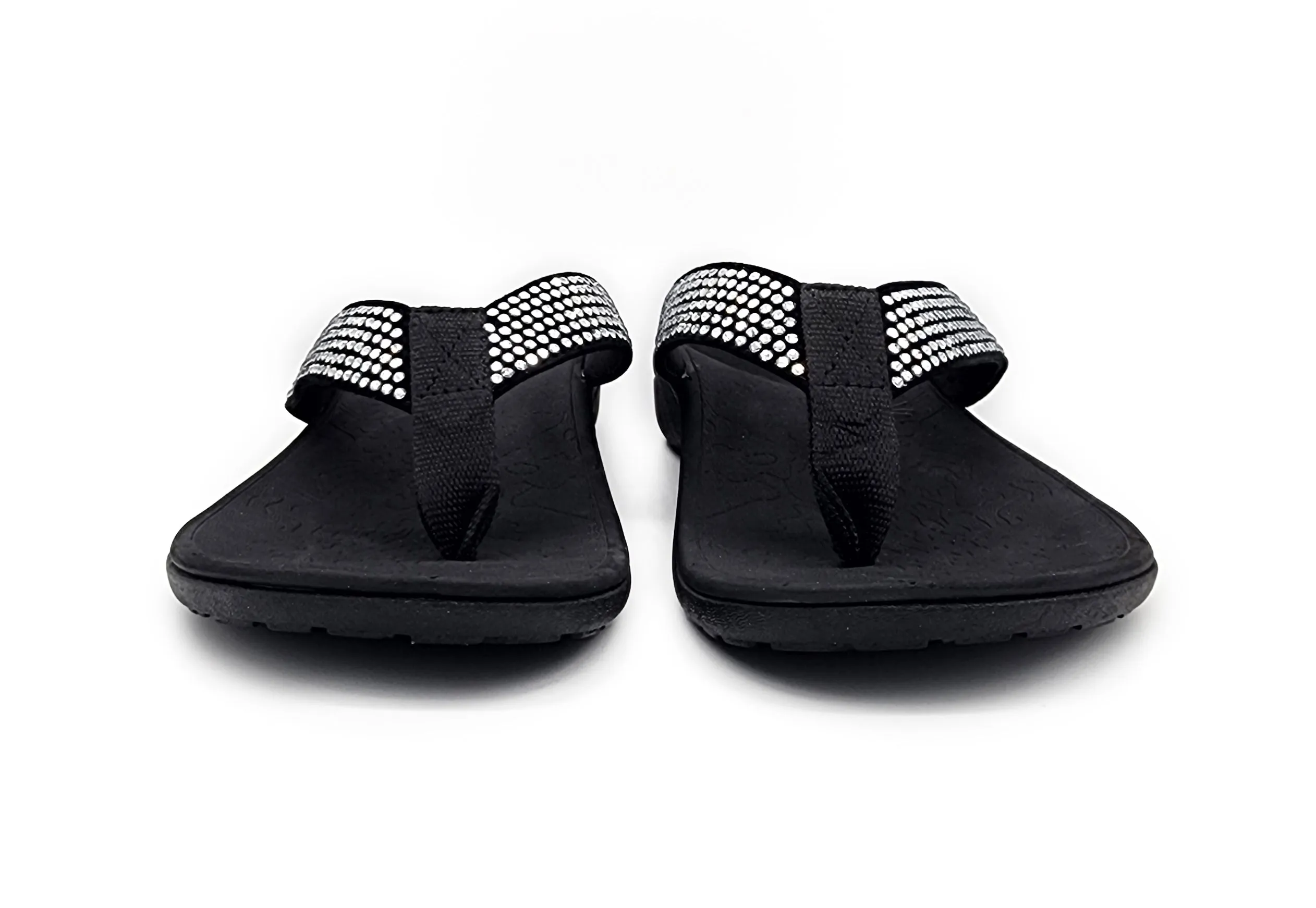 Axign Premium Bling Orthotic Thongs - Black