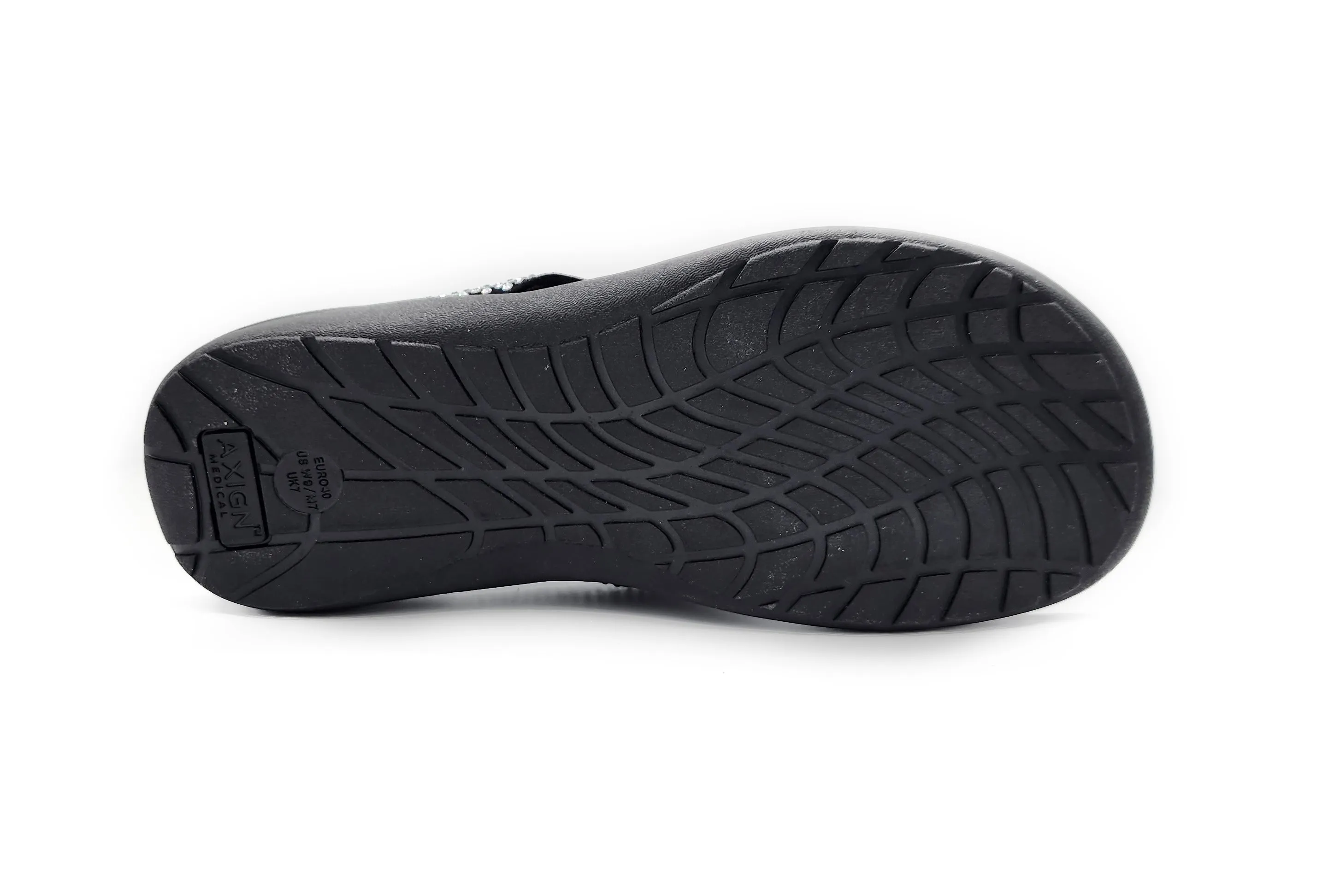 Axign Premium Bling Orthotic Thongs - Black