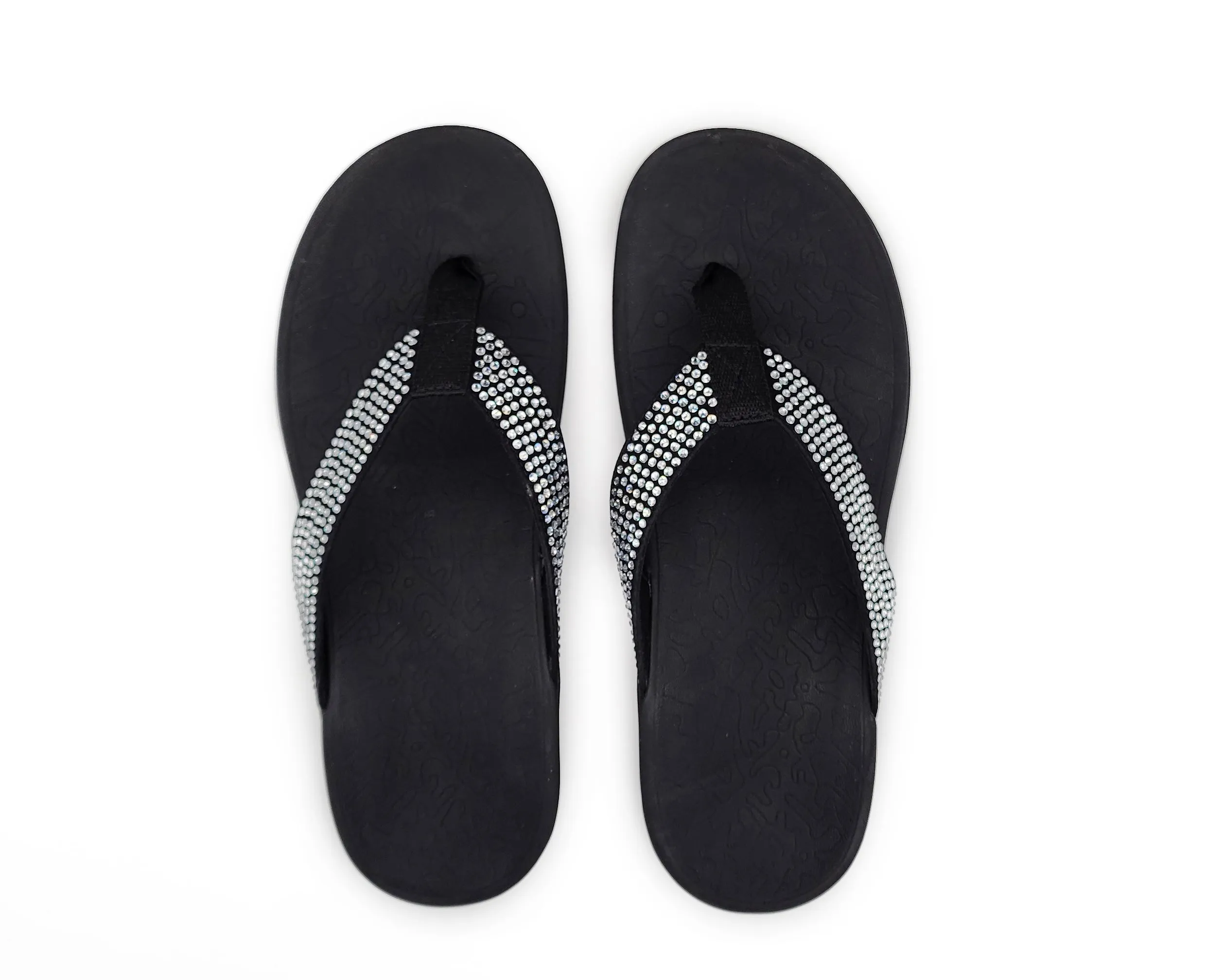 Axign Premium Bling Orthotic Thongs - Black