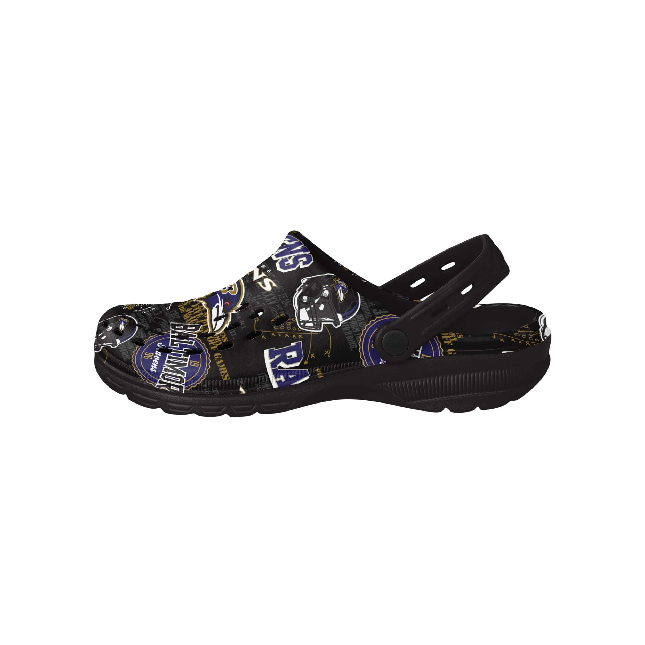 Baltimore Ravens NFL Mens Historic Print Clog With Strap