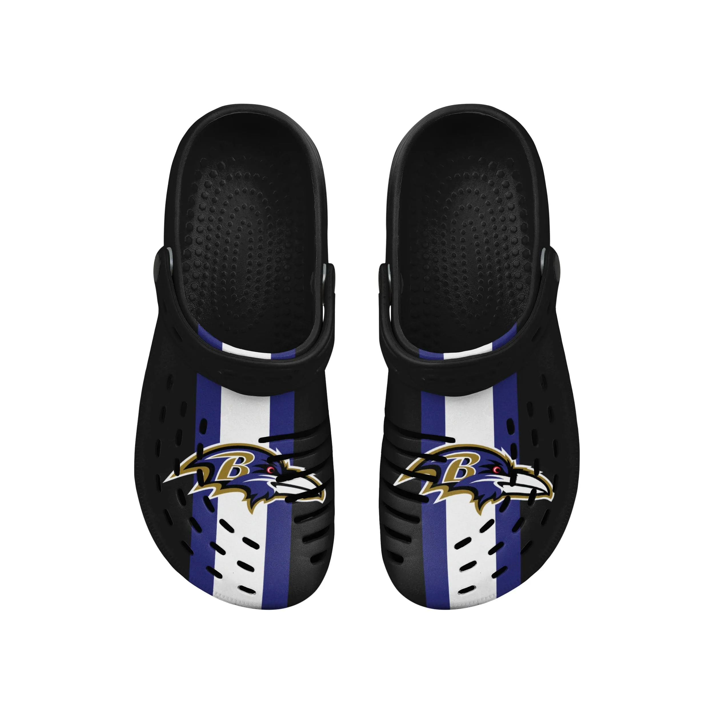 Baltimore Ravens NFL Mens Team Stripe Clog With Strap