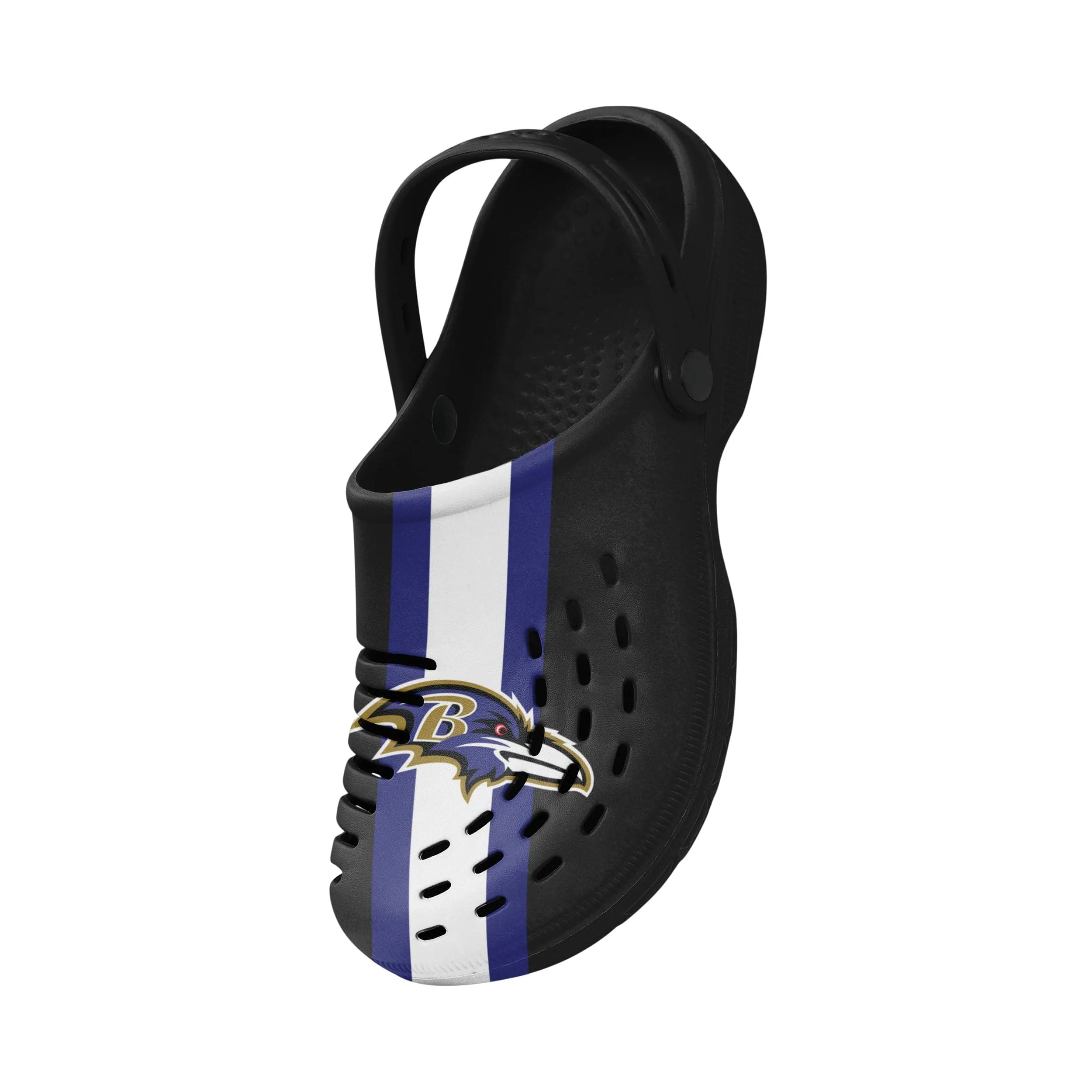 Baltimore Ravens NFL Mens Team Stripe Clog With Strap