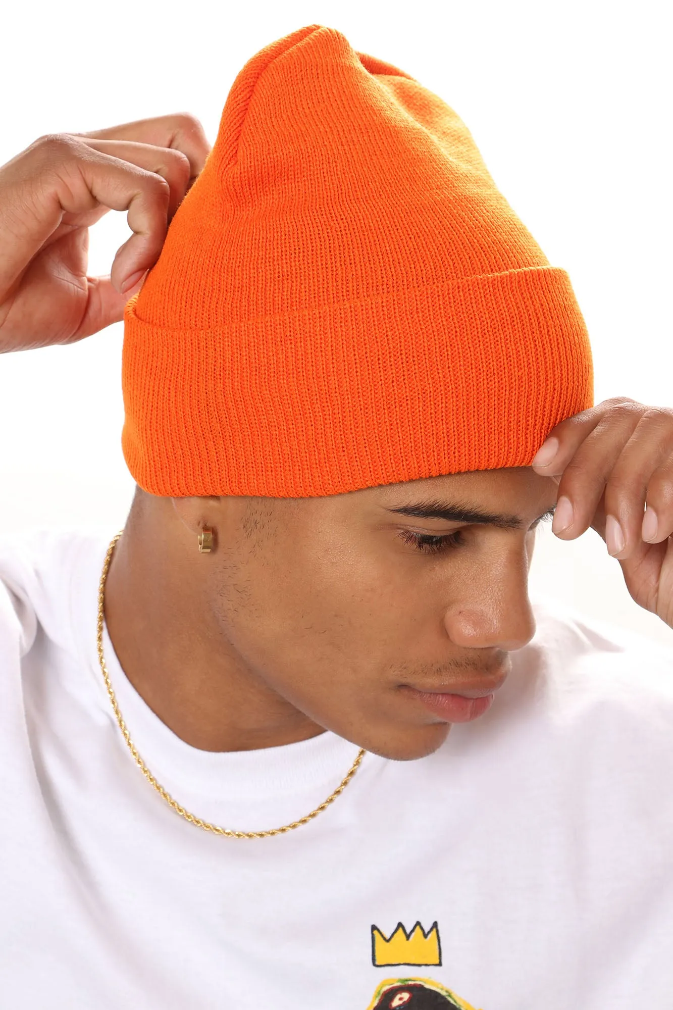 Basic Cuff Beanie - Orange