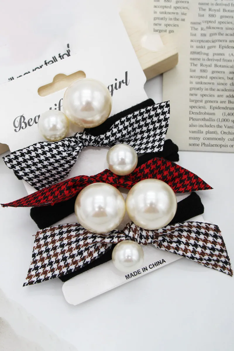 BOW DECORATION SCRUNCHIES ELASTIC HAIR BANDS