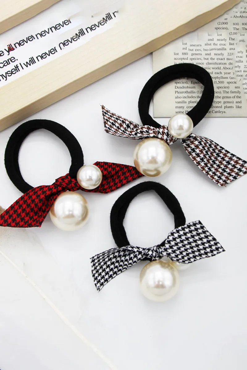 BOW DECORATION SCRUNCHIES ELASTIC HAIR BANDS